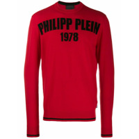 Philipp Plein Suéter com estampa de logo - Vermelho