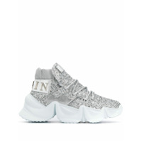 Philipp Plein Tênis cano baixo Monster 0.2 Crystal - Prateado