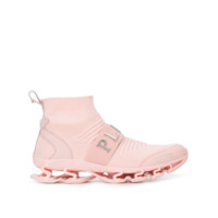 Philipp Plein Tênis meia jacquard nylon - Rosa