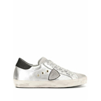 Philippe Model Paris Tênis com logo lateral - Prateado