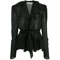 Philosophy Di Lorenzo Serafini Blusa de chiffon com babados e transpasse - Preto