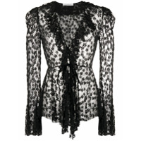 Philosophy Di Lorenzo Serafini Blusa floral com babados e recortes - Preto