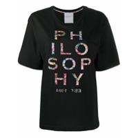 Philosophy Di Lorenzo Serafini Camiseta com estampa de logo floral - Preto