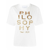 Philosophy Di Lorenzo Serafini Camiseta com logo de paetês - Branco