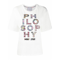 Philosophy Di Lorenzo Serafini Camiseta com logo e estampa floral - Branco