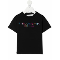 Philosophy Di Lorenzo Serafini Kids Camiseta com estampa de logo de arco-íris - Preto