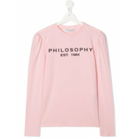 Philosophy Di Lorenzo Serafini Kids Camiseta com estampa de logo - Rosa