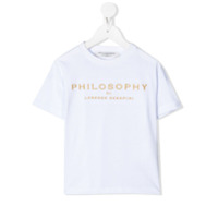 Philosophy Di Lorenzo Serafini Kids Camiseta com logo bordado - Branco