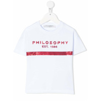 Philosophy Di Lorenzo Serafini Kids Camiseta com logo de paetês - Branco