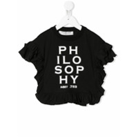 Philosophy Di Lorenzo Serafini Kids Camiseta com logo e acabamento de babados - Preto