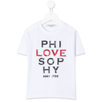 Philosophy Di Lorenzo Serafini Kids Camiseta de algodão com logo de paetês - Branco
