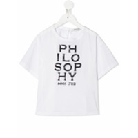 Philosophy Di Lorenzo Serafini Kids Camiseta decote careca com logo e paetês - Branco
