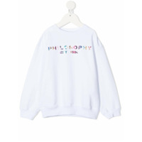 Philosophy Di Lorenzo Serafini Kids chest logo print sweatshirt - Branco