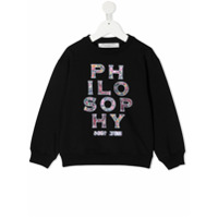 Philosophy Di Lorenzo Serafini Kids floral logo print sweatshirt - Preto