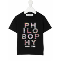 Philosophy Di Lorenzo Serafini Kids floral logo print T-shirt - Preto