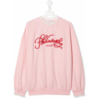 Philosophy Di Lorenzo Serafini Kids Moletom com logo bordado - Rosa