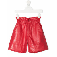 Philosophy Di Lorenzo Serafini Kids paperbag-waist faux leather shorts - Vermelho