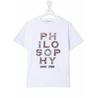 Philosophy Di Lorenzo Serafini Kids TEEN floral logo print T-shirt - Branco