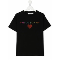 Philosophy Di Lorenzo Serafini Kids TEEN logo embroidered T-shirt - Preto