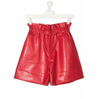 Philosophy Di Lorenzo Serafini Kids TEEN paperbag-waist faux leather shorts - Vermelho