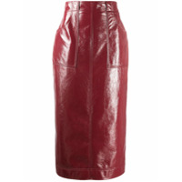 Philosophy Di Lorenzo Serafini Saia lápis midi com cintura alta - Vermelho