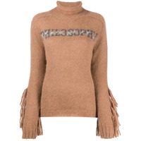 Philosophy Di Lorenzo Serafini Suéter com logo e franjas - Marrom