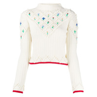 Philosophy Di Lorenzo Serafini Suéter de lã virgem com bordado de flores - Neutro