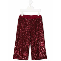 Piccola Ludo embroidered straight-leg trousers - Vermelho