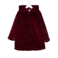 Piccola Ludo hooded faux-fur coat - Vermelho