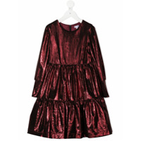 Piccola Ludo ruffle long-sleeve dress - Vermelho