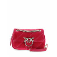 Pinko Bolsa tiracolo matelassê de veludo - Vermelho