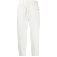 Pinko Calça jeans cropped com cinto - Branco