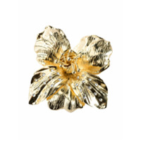 Pinko crystal-embellished flower brooche - Dourado