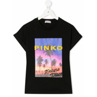 Pinko Kids Camiseta com estampa de logo - Preto