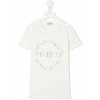 Pinko Kids Camiseta com logo de cristais - Branco