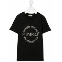 Pinko Kids Camiseta com logo de cristais - Preto