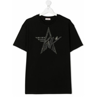 Pinko Kids Camiseta com logo de estrela de tachas - Preto