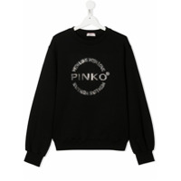 Pinko Kids Moletom com estampa de logo - Preto