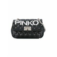 Pinko Kids quilted bag with chain-link shoulder strap - Preto