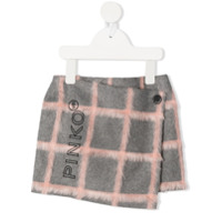 Pinko Kids Saia com padronagem xadrez - Cinza