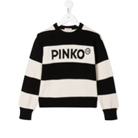 Pinko Kids Suéter de tricô com logo - Preto