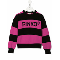 Pinko Kids Suéter de tricô com logo - Preto