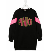 Pinko Kids Vestido com estampa de logo - Preto