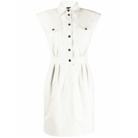 Pinko Vestido jeans com abotoamento - Branco