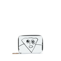 Plan C Porta-cartões com zíper e estampa - Branco