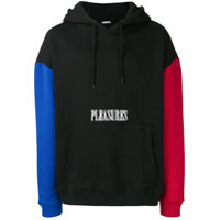 Pleasures logo colour-block hoodie - Preto