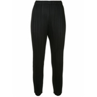 Pleats Please Issey Miyake Calça cropped com pregas - Preto