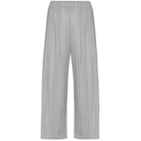 Pleats Please Issey Miyake Calça cropped plissada - Cinza