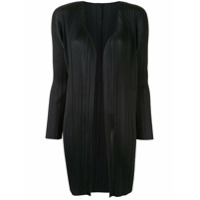 Pleats Please Issey Miyake Cardigan com pregas e abertura frontal - Preto