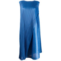 Pleats Please Issey Miyake pleated wrap-style midi dress - Azul